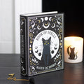 Caja de almacenamiento con forma de libro de hechizos «Black Cat Magick»