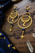 Pendientes Witchy con Lunas Estrellas y Fases Lunares de Nebula x Craft