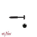 Pendientes de botón de acero inoxidable "Black Screw" de etNox