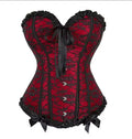 Corset rojo con lazo y encaje negro