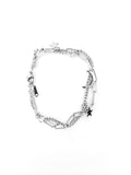 Pulsera ajustable cadena doble con luna y estrella acero inoxidable