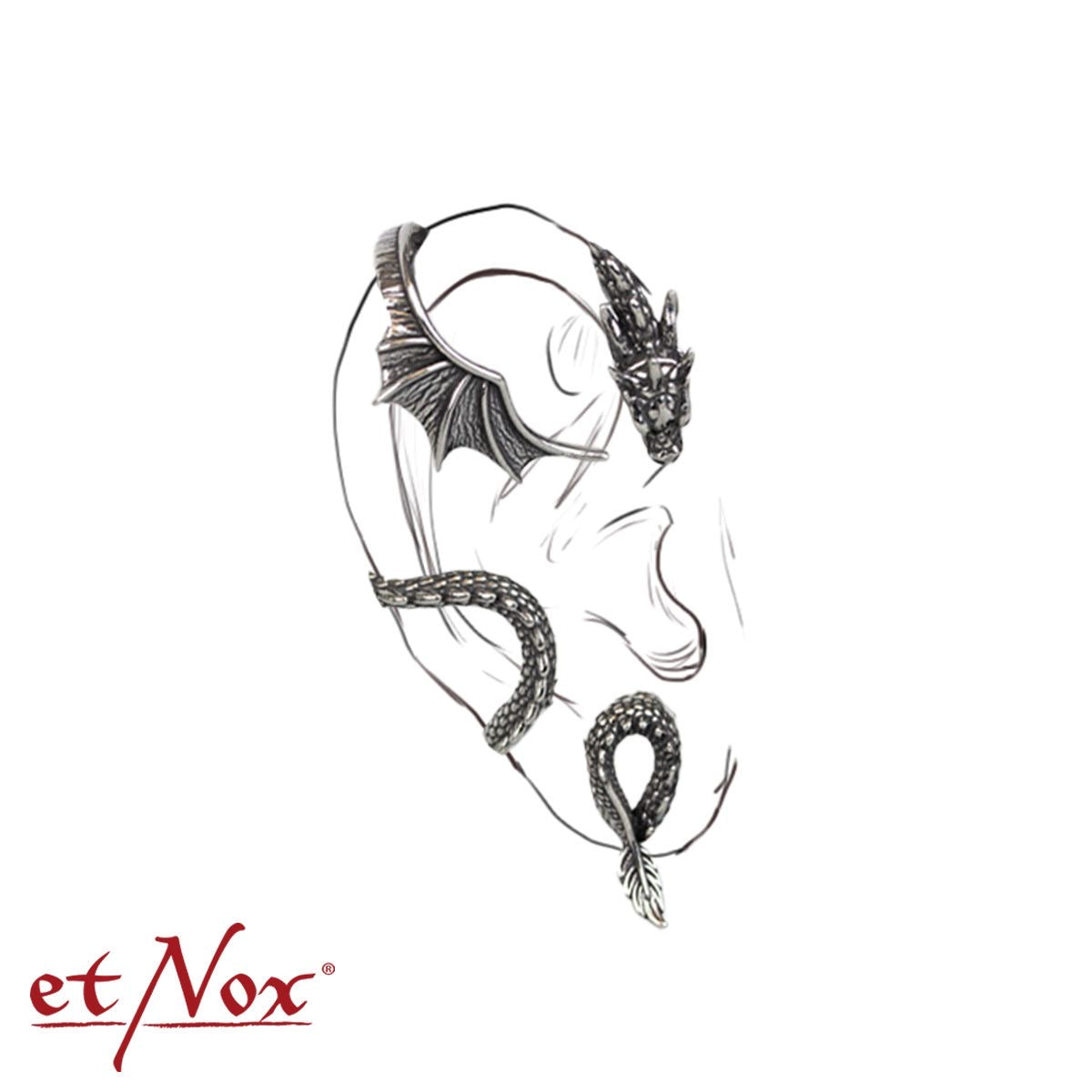 Pendiente de diseño etNox "Dragón Alado" de acero inoxidable, derecho
etNox