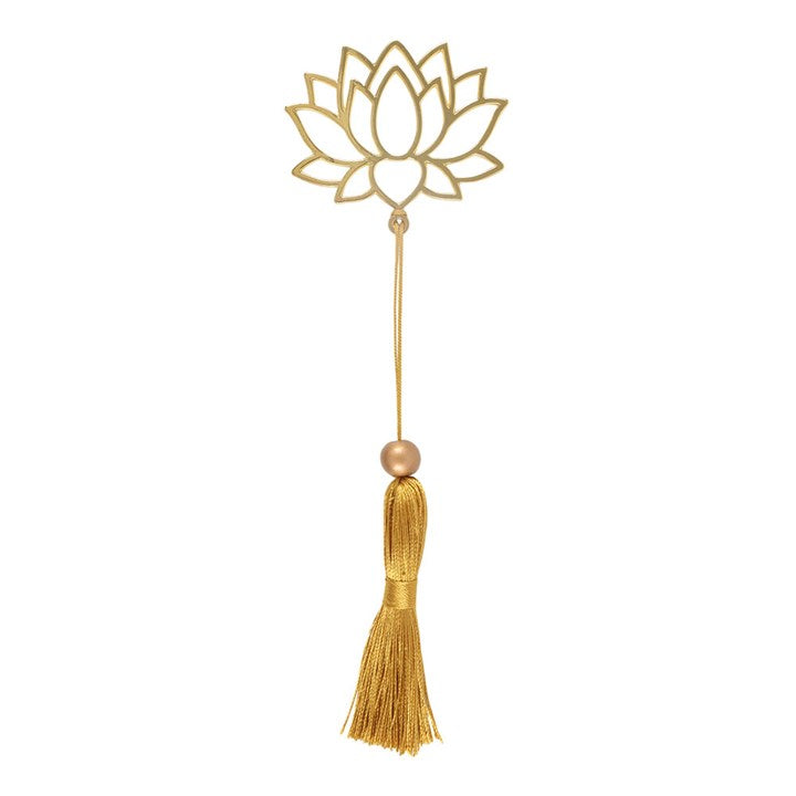Marcapáginas metálico con forma de flor de loto