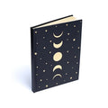 Cuaderno color negro fases lunares y estrellas
