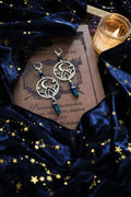 Pendientes Luna con Puntas de Cuarzo, Aretes Místicos de Nebula x Craft