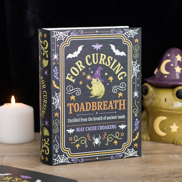 Caja de almacenamiento con forma de libro de hechizos «Toadbreath»
