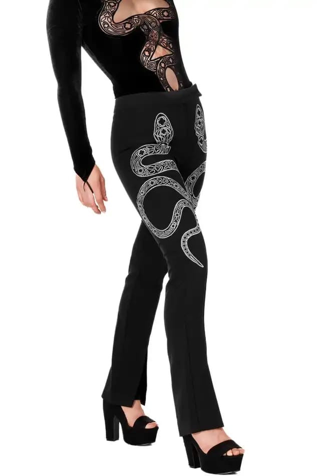 Pantalones bordados con serpiente de catedral de Restyle