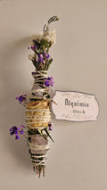 Sahumerio de Romero, Lavanda y Rosa Blanca, con cuarzo rosa y amatista