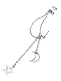 Pendiente colgante luna y estrellas con ear cuff