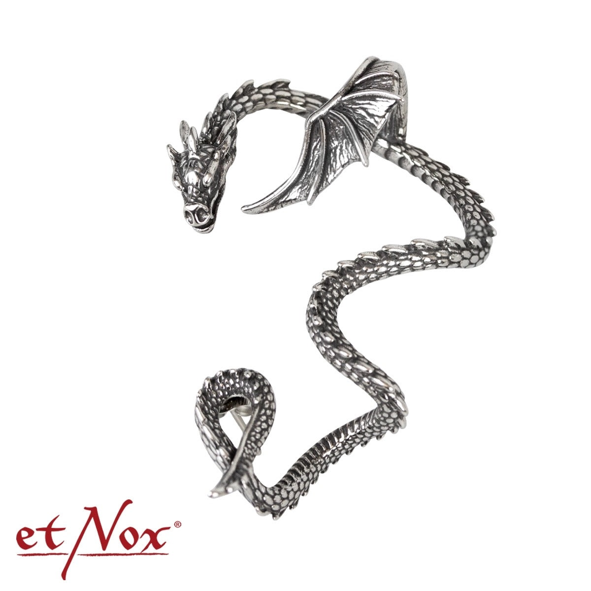 Pendiente de diseño etNox "Dragón Alado" de acero inoxidable, lado izquierdo