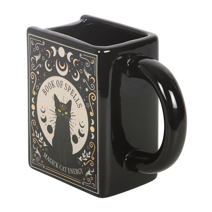 Taza con forma de libro «Black Cat Magick: Libro de hechizos»