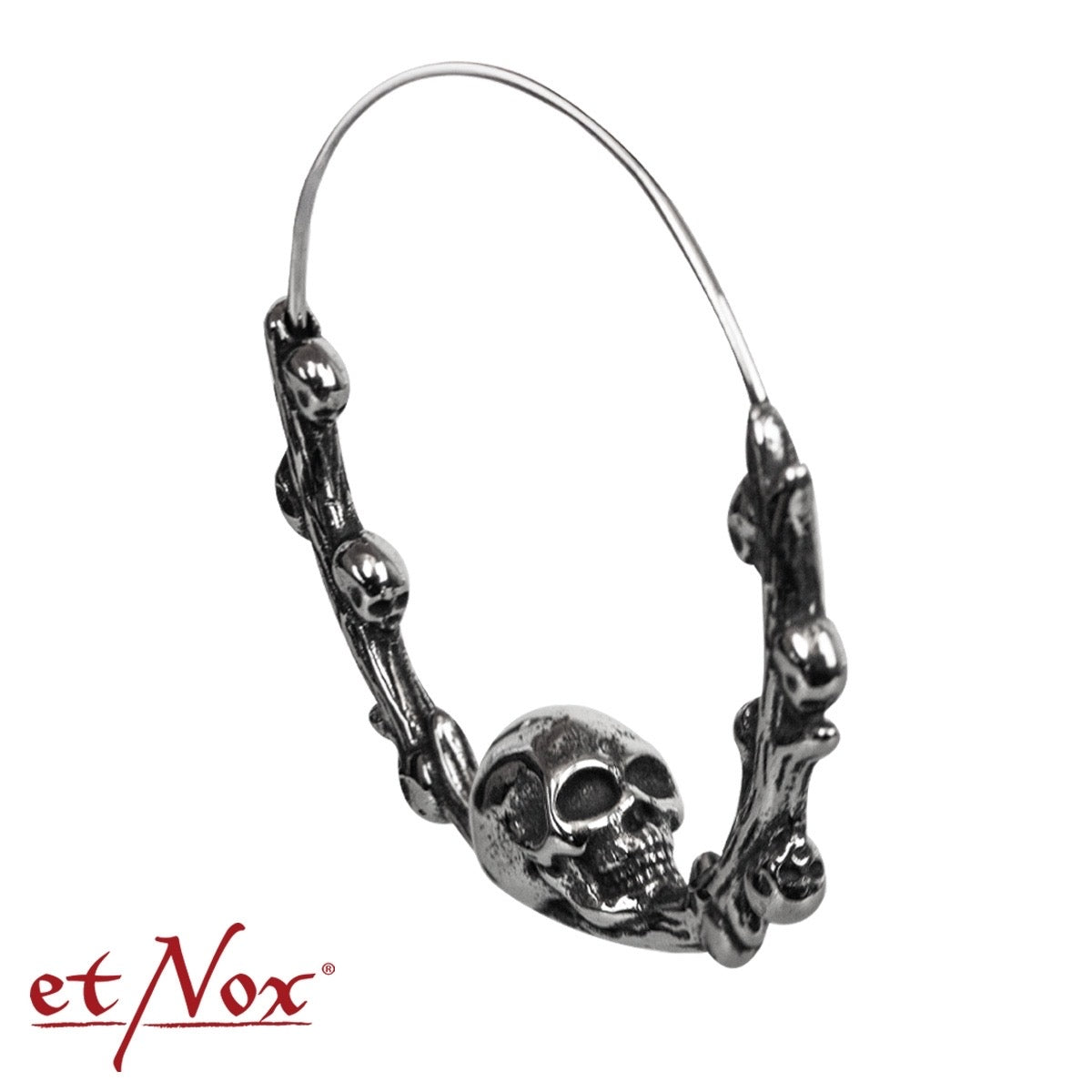 Pendientes de aro "Calaveras" de acero inoxidable de etNox