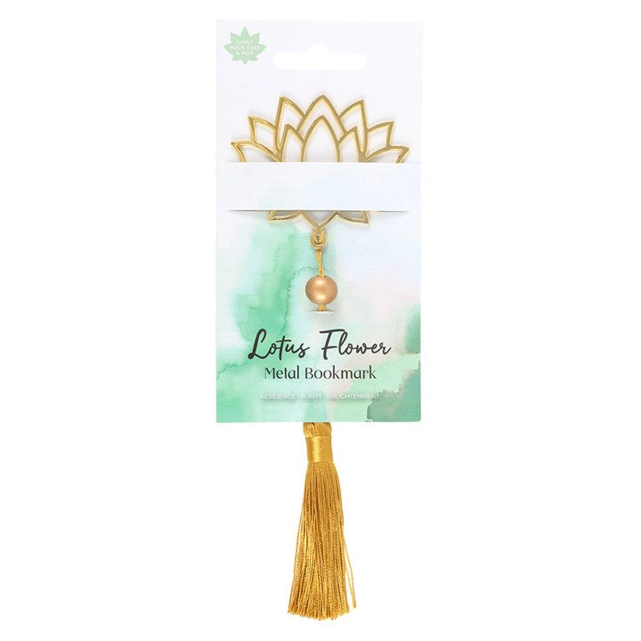 Marcapáginas metálico con forma de flor de loto