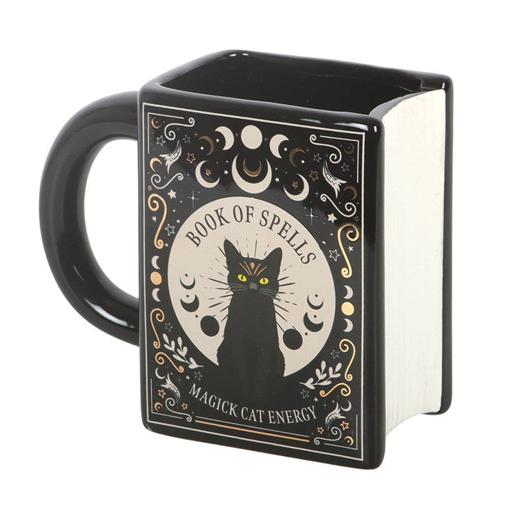 Taza con forma de libro «Black Cat Magick: Libro de hechizos»