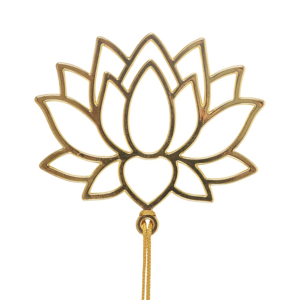 Marcapáginas metálico con forma de flor de loto