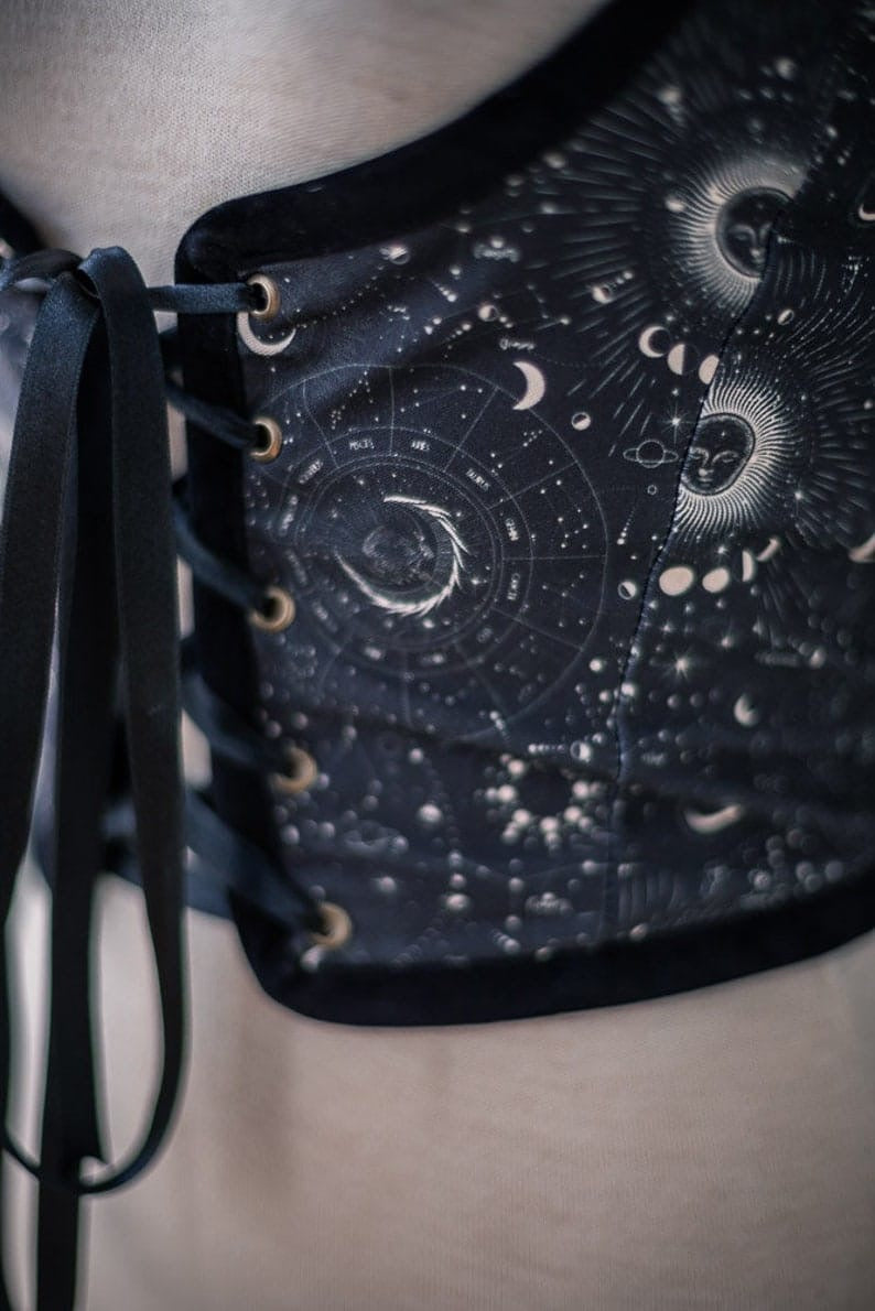 Corsé astrológico, estilo renacentista celestial de Costurero Real