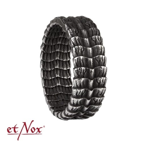 Anillo de acero inoxidable etNox "Piel de Dragón"