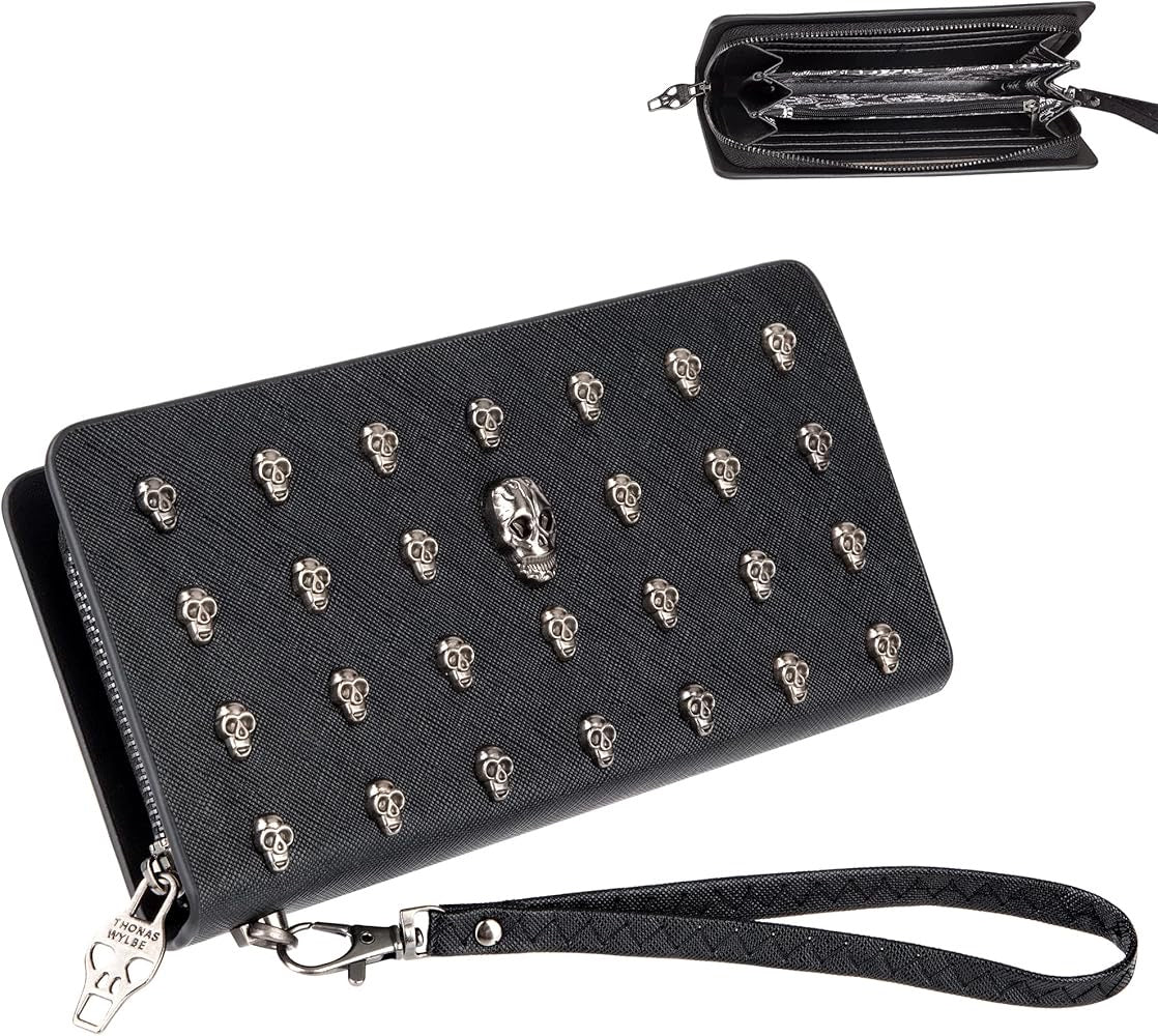 Cartera de ataúd con estampado gótico en relieve