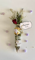 Sahumerio de Lavanda, Romero, Rosa Roja y Rosa Blanca con cuarzo rosa y amatista