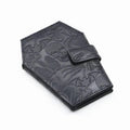 Cartera de ataúd con estampado gótico en relieve