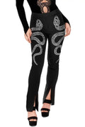 Pantalones bordados con serpiente de catedral de Restyle