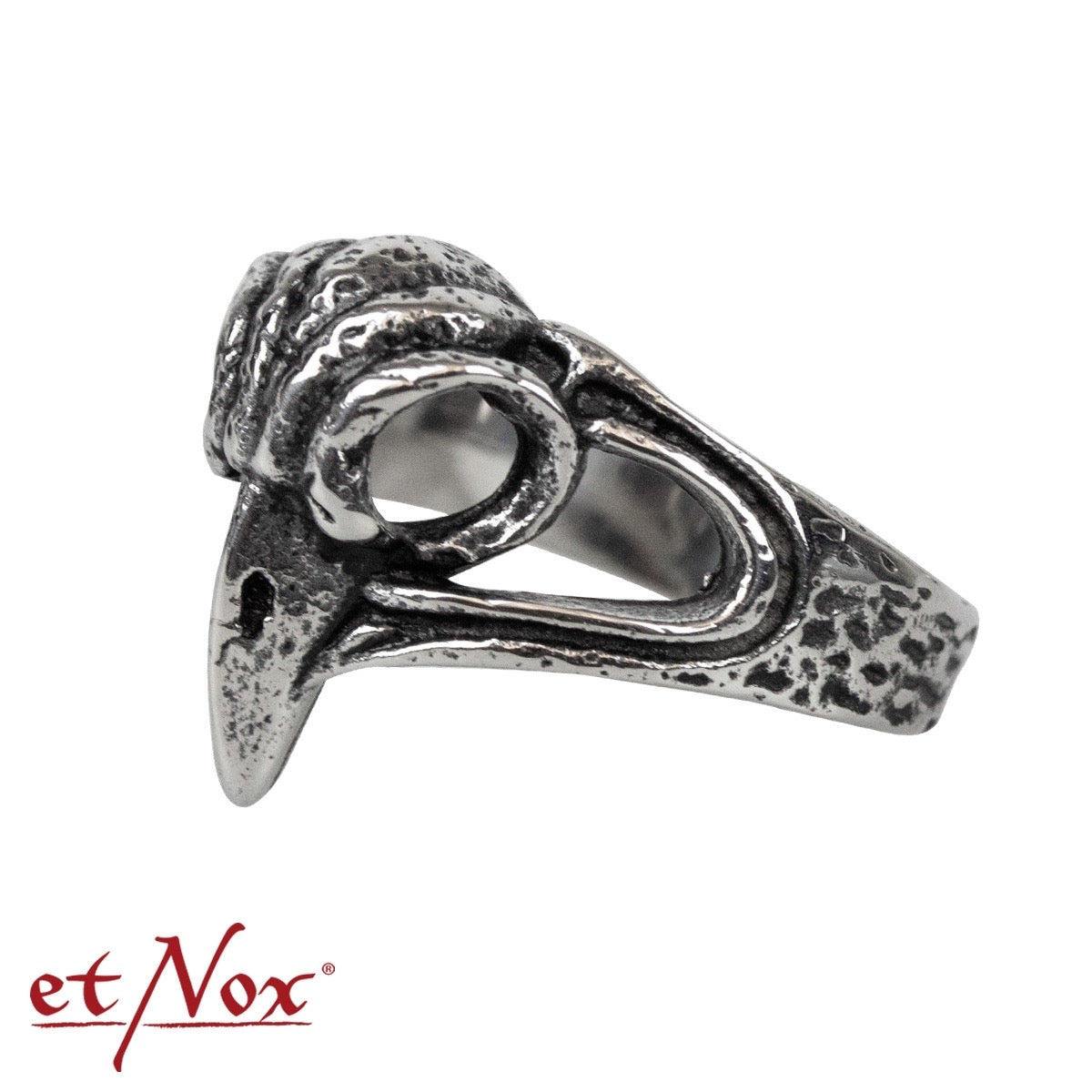 Anillo de acero inoxidable "cráneo de pájaro" de etNox
