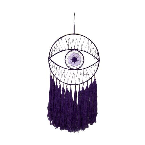 Atrapasueños “Ojo de la Protección” en Crochet Violeta