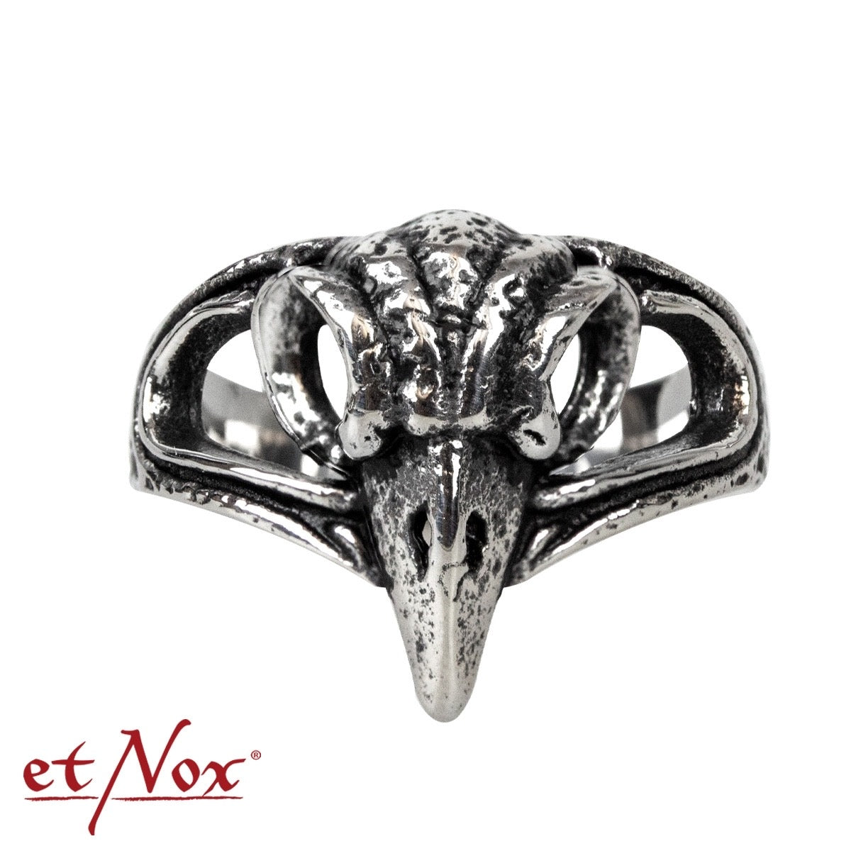 Anillo de acero inoxidable "cráneo de pájaro" de etNox
