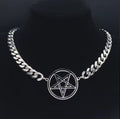 Collar ajustable Punk de pentagrama