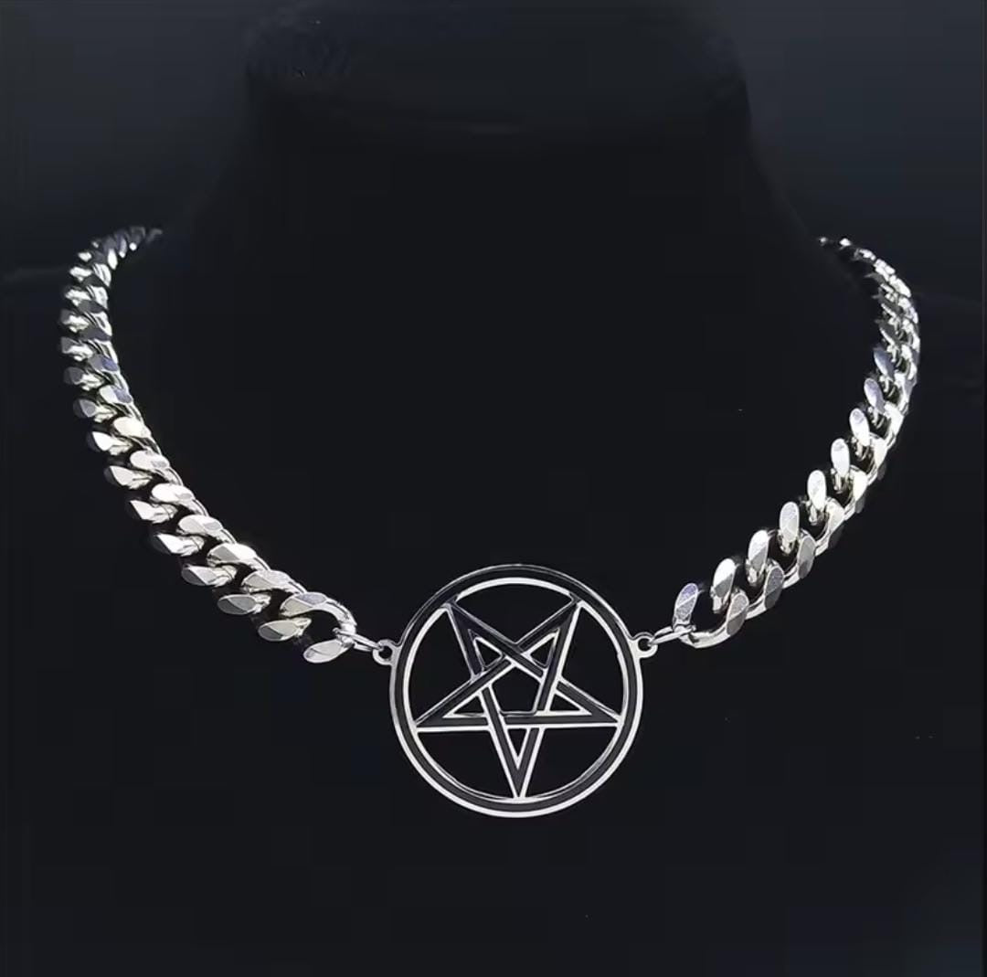 Collar ajustable Punk de pentagrama