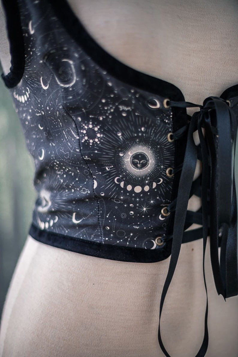 Corsé astrológico, estilo renacentista celestial de Costurero Real
