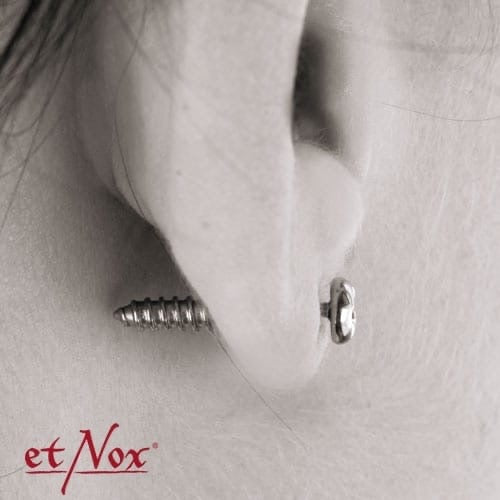 Pendientes de botón de acero inoxidable estilo ‘’tornillo’’ de etNox