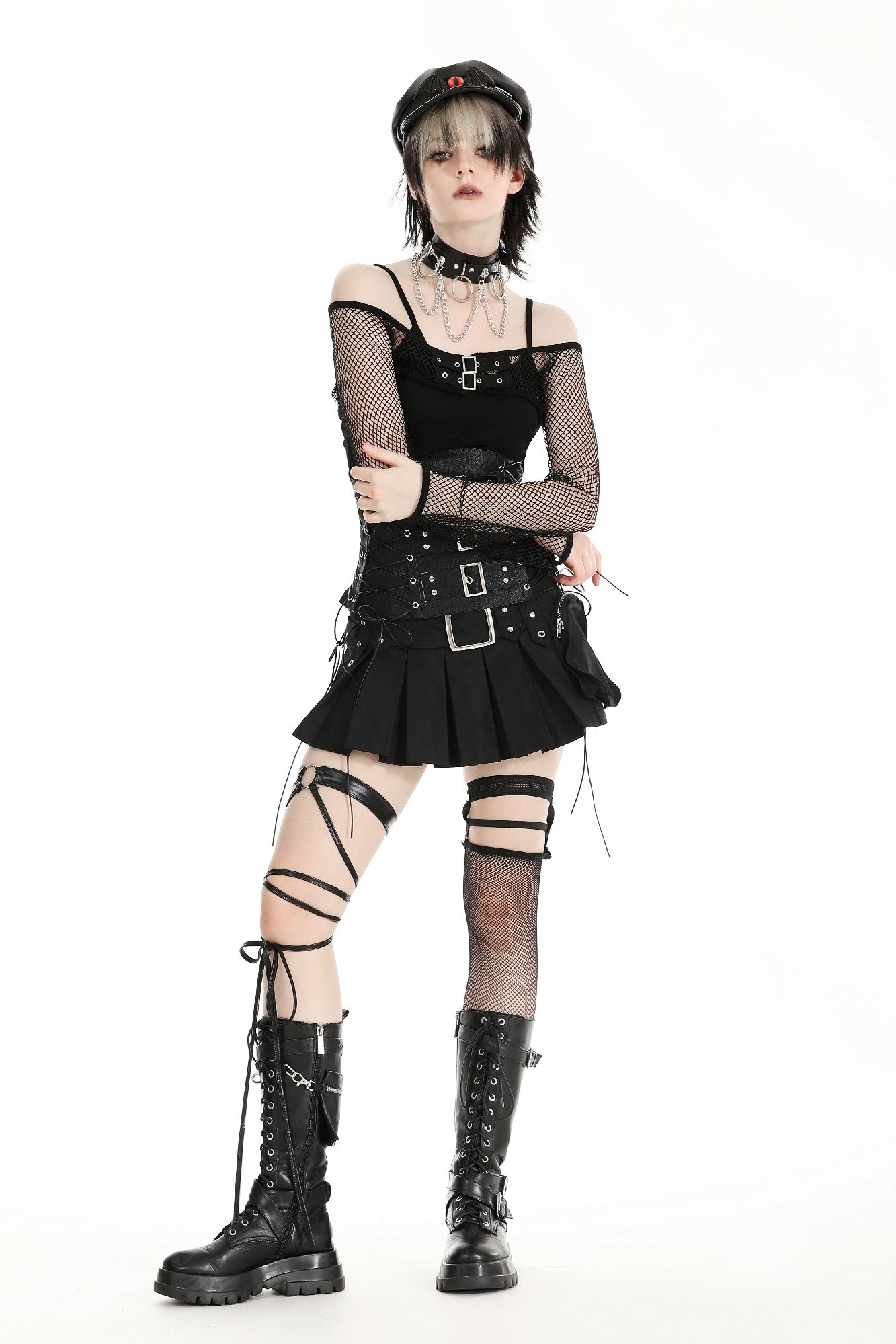 Capa de malla punk negra