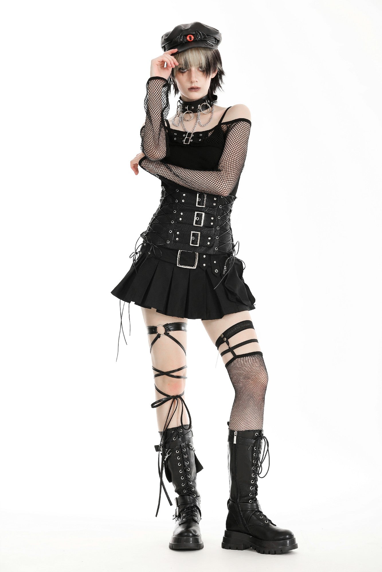 Capa de malla punk negra