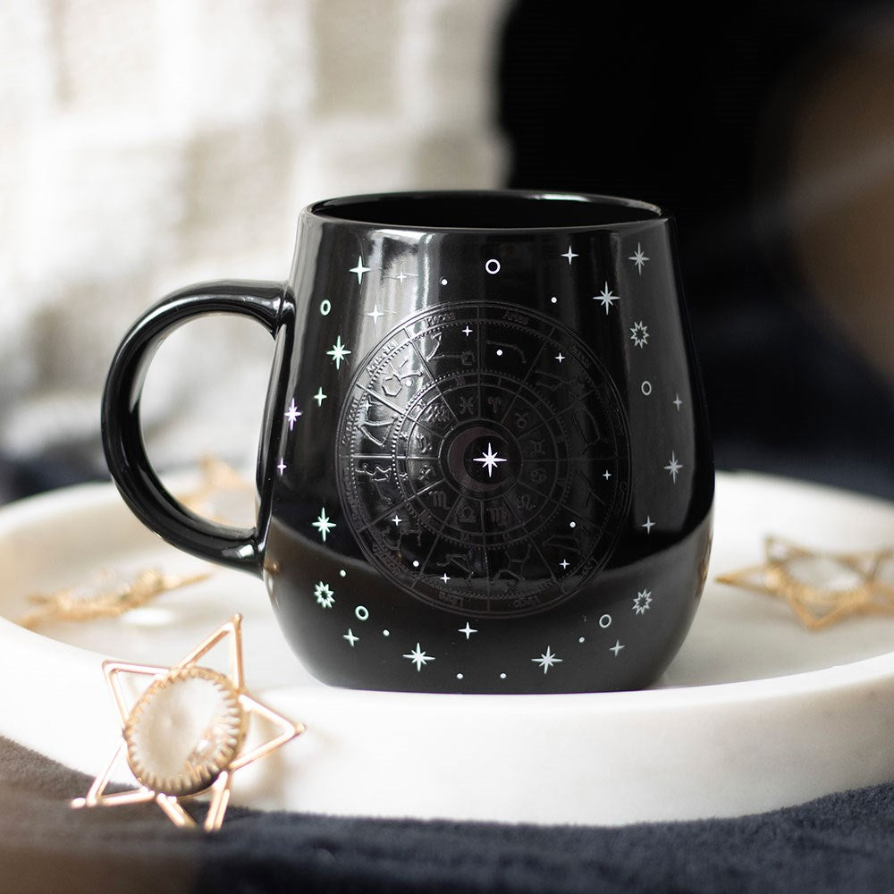 Taza térmica con rueda astrológica