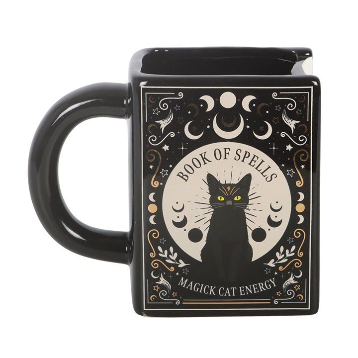 Taza con forma de libro «Black Cat Magick: Libro de hechizos»