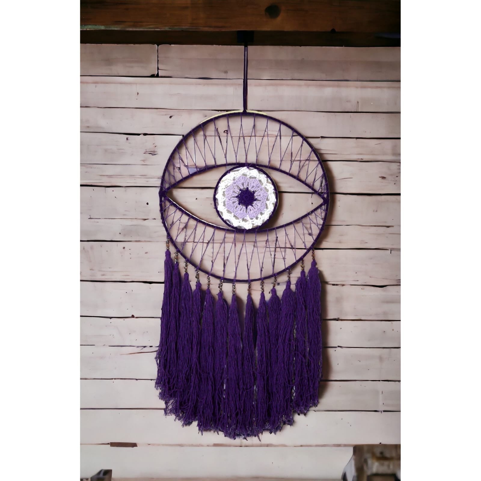 Atrapasueños “Ojo de la Protección” en Crochet Violeta