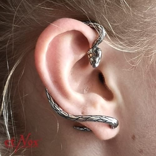 Pendiente de diseño "serpiente" etNox de acero inoxidable, lado derecho.