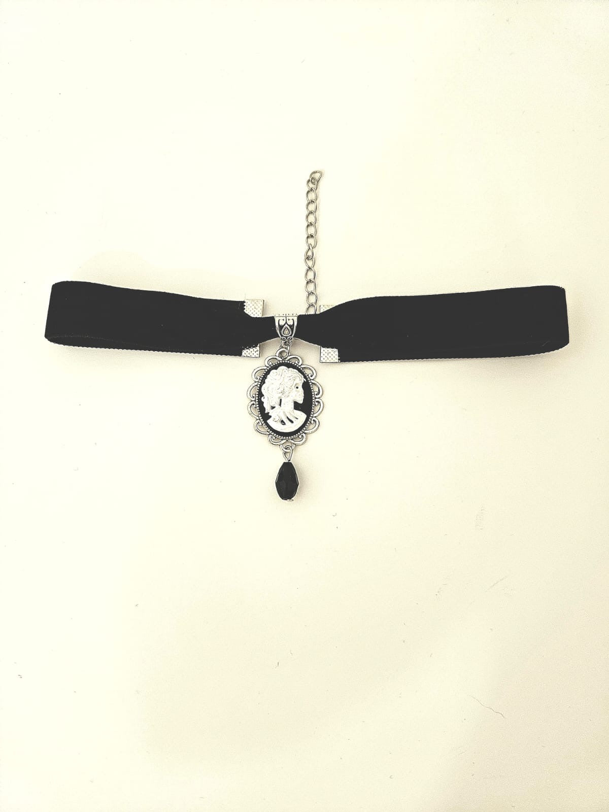 Choker ajustable terciopelo con camafeo