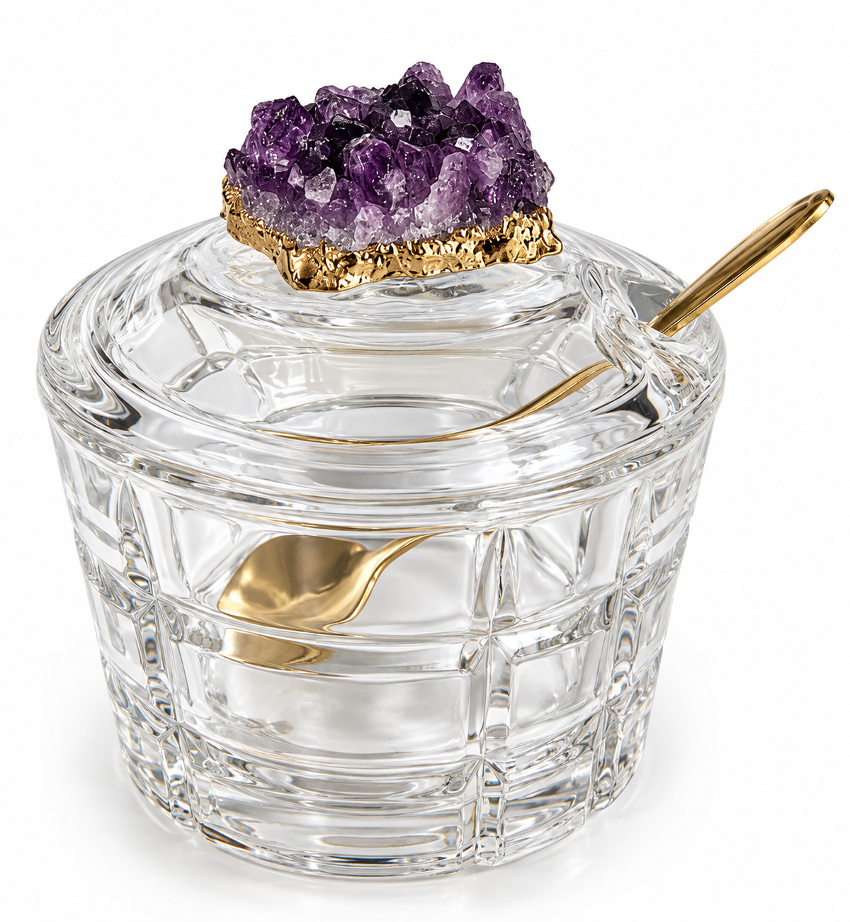 Azucarera de Cristal con Drusa de Amatista