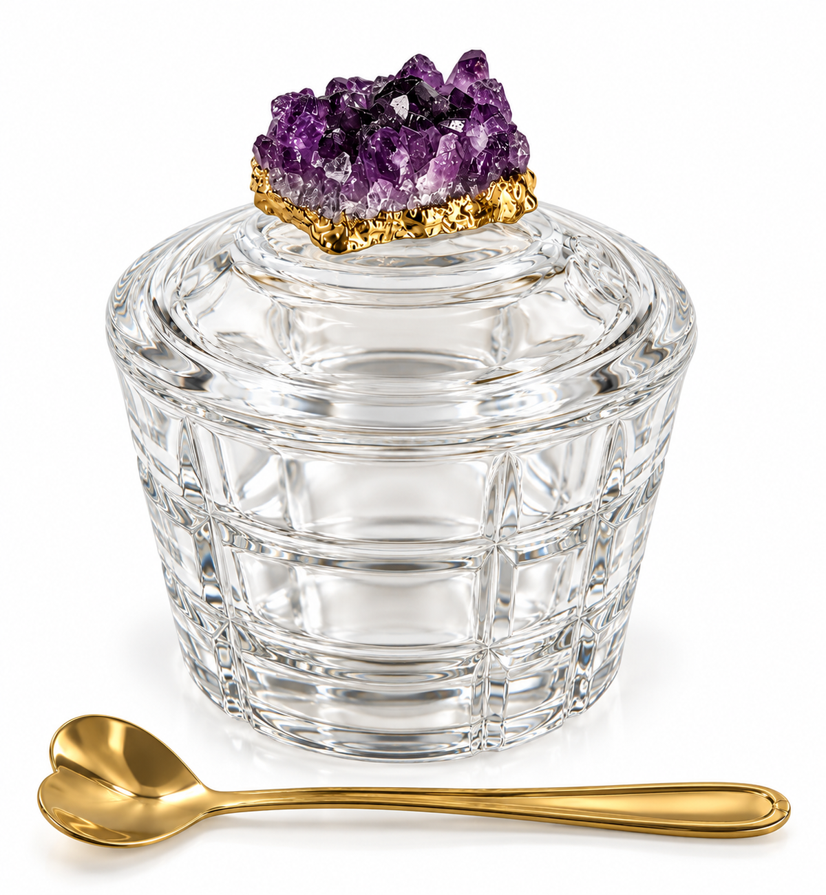 Azucarera de Cristal con Drusa de Amatista