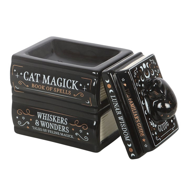 Quemador de aceite Gato Negro en libros mágicos 🐈‍⬛