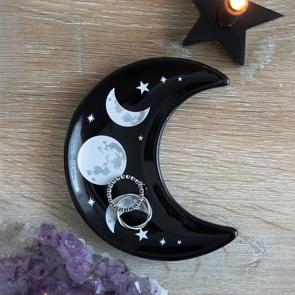 Bandeja para joyas con forma de luna creciente