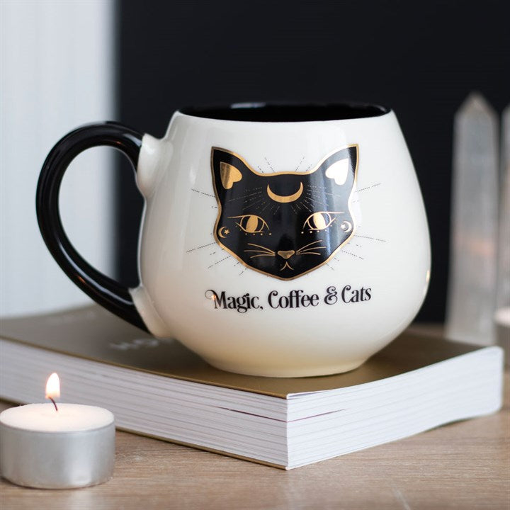 Taza redondeada «Magia, café y gatos»