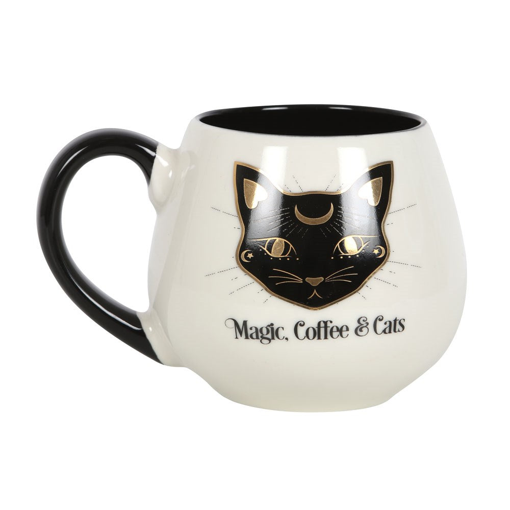 Taza redondeada «Magia, café y gatos»