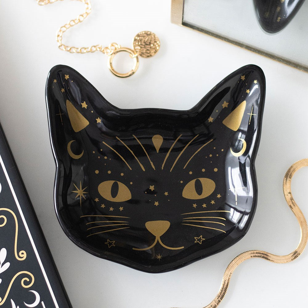 Bandeja decorativa con cara de gato negro «Magick»
