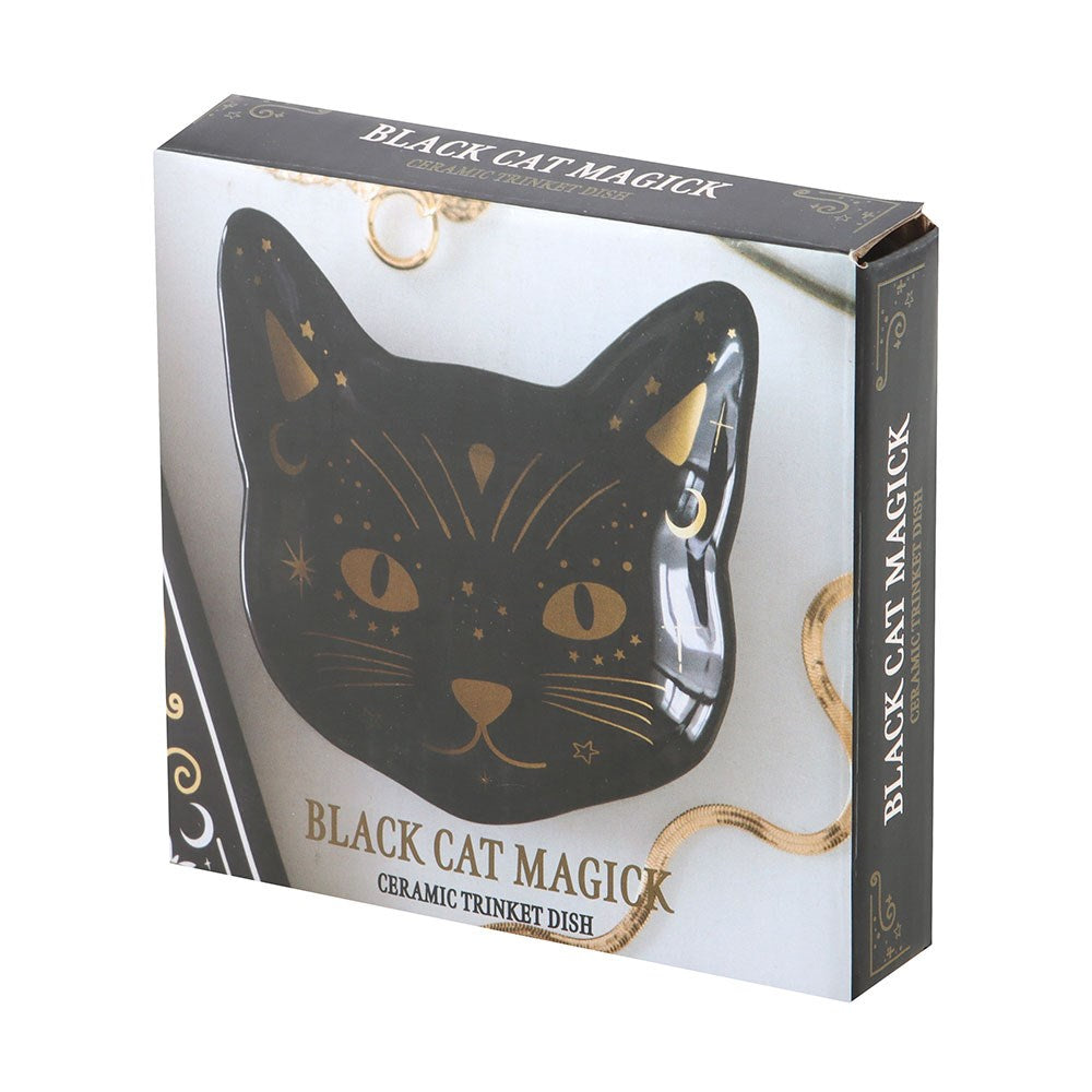 Bandeja decorativa con cara de gato negro «Magick»