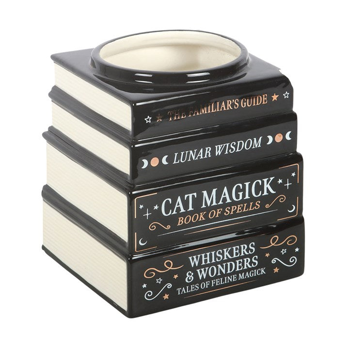 Jarrón con forma de pila de libros «Black Cat Magick»