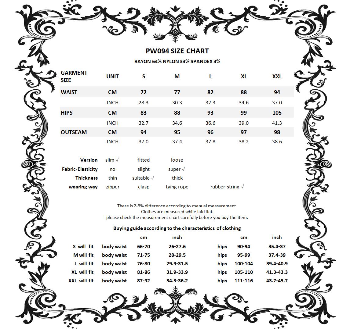 Leggings góticos de mujer con flores y cordones en la parte trasera