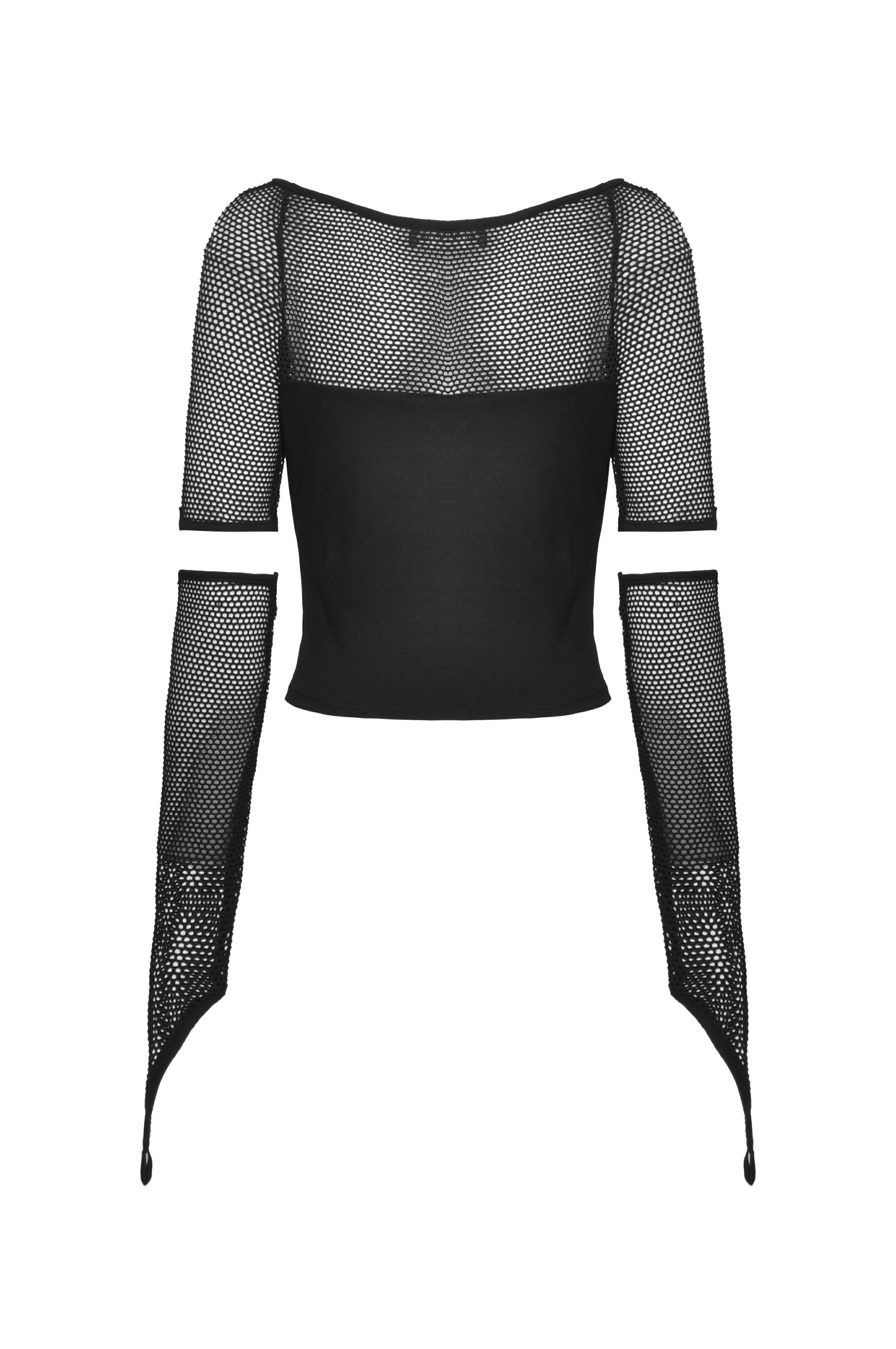 Top de rejilla con cordones